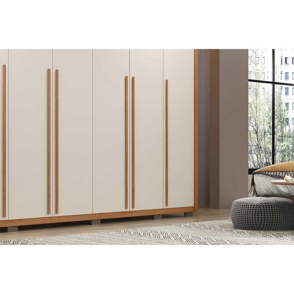 Guarda Roupa Casal 6 Portas E 6 Gavetas Milanus Freijo/off White - Caemmun - 5