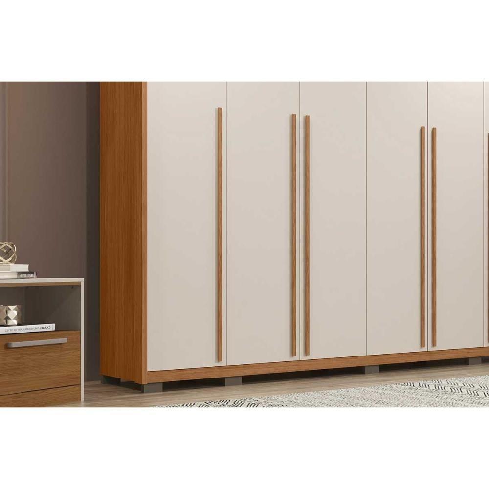 Guarda Roupa Casal 6 Portas E 6 Gavetas Milanus Freijo/off White - Caemmun - 6