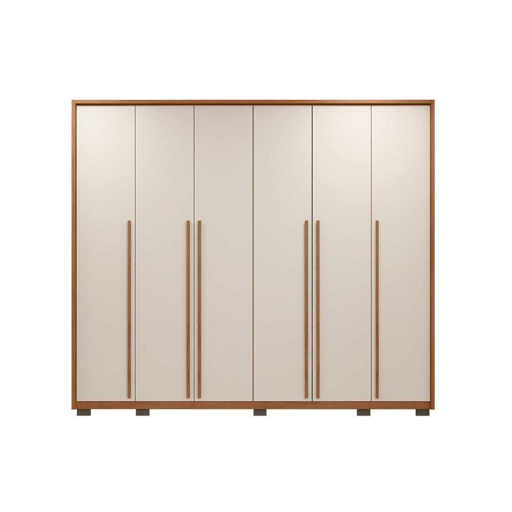 Guarda Roupa Casal 6 Portas E 6 Gavetas Milanus Freijo/off White - Caemmun - 10