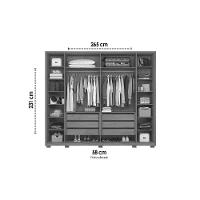 Guarda Roupa Casal 6 Portas E 6 Gavetas Milanus Freijo/off White - Caemmun - 3