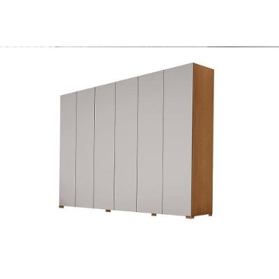 Guarda Roupa Casal Horizon 6 Portas de Abrir 6 Gavetas Naturale-Off White MDF Rufato