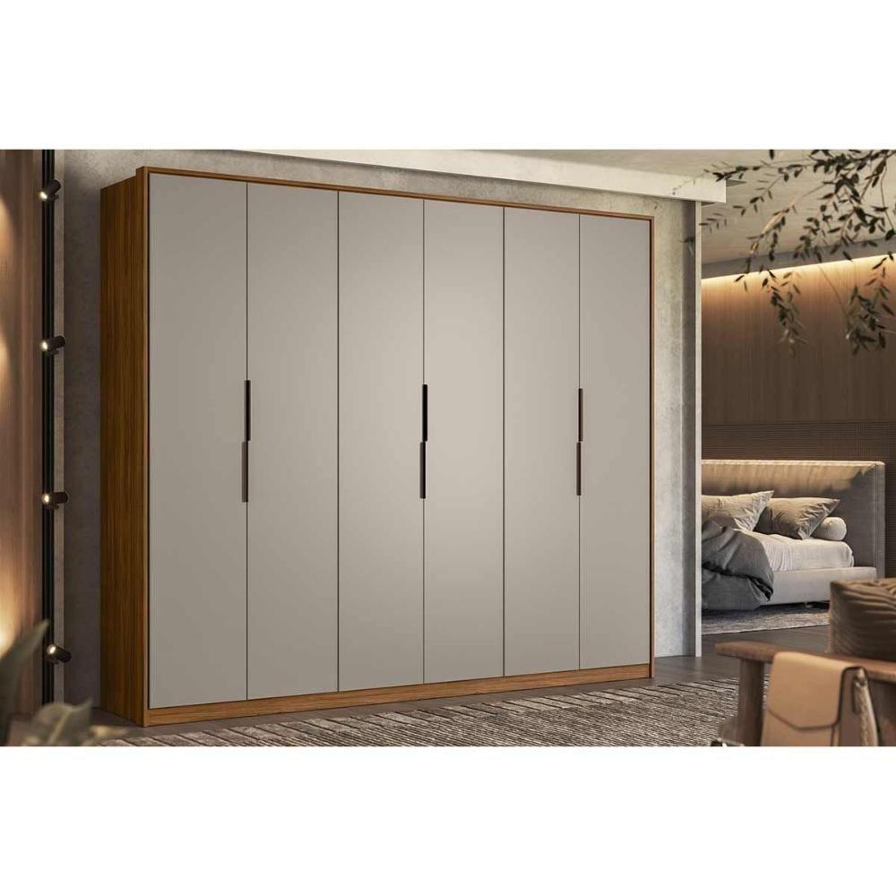 Guarda Roupa Casal 6 Portas E 6 Gavetas Atrice Nogueira Touch/nude Prime - Demóbile - 1