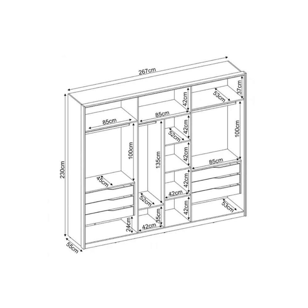 Guarda Roupa Casal 6 Portas E 6 Gavetas Atrice Nogueira Touch/nude Prime - Demóbile - 2