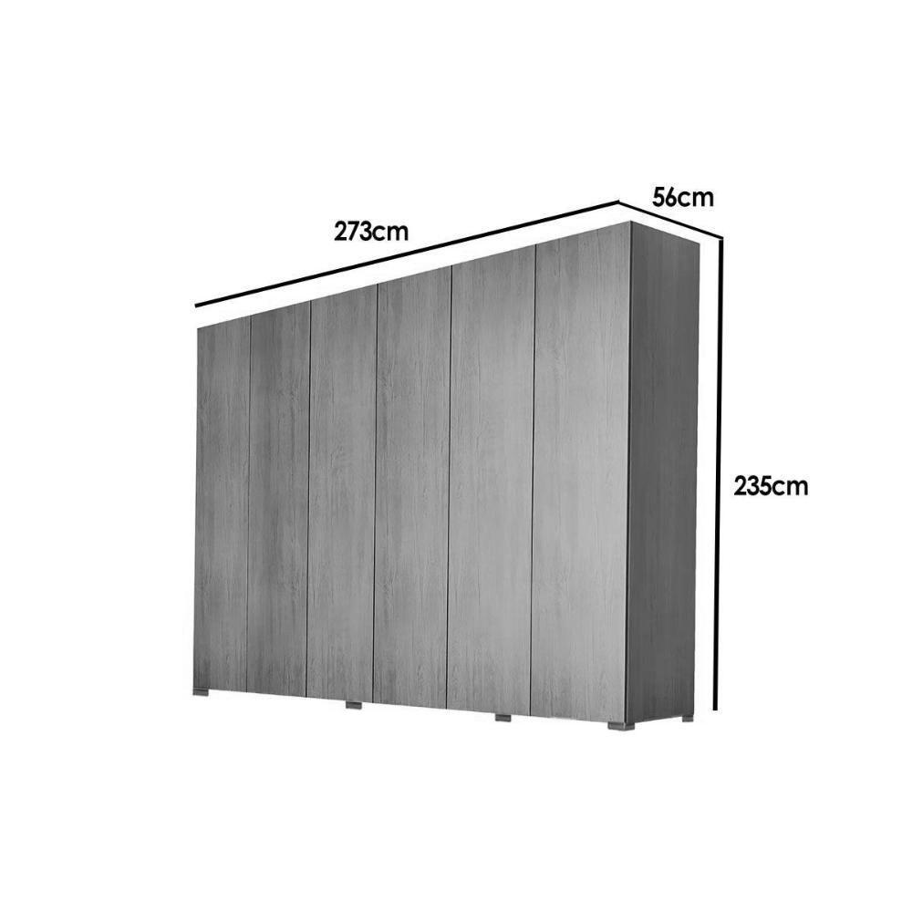 Guarda Roupa Casal 6 Portas E 6 Gavetas C/ Pés Horizon Naturale - Rufato - 6