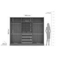 Guarda Roupa Casal 6 Portas E 4 Gavetas Valência Branco - Politorno - 2