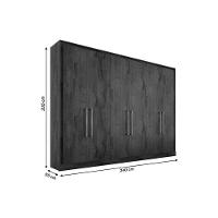 Guarda Roupa Casal 6 Portas E 6 Gavetas Argos Off White/peroba - Europa - 7