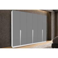 Guarda Roupa Casal 6 Portas E 4 Gavetas Porto Branco/cinza - Politorno - 1