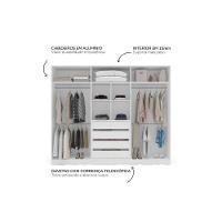 Guarda Roupa Casal 6 Portas E 4 Gavetas Porto Branco/cinza - Politorno - 3