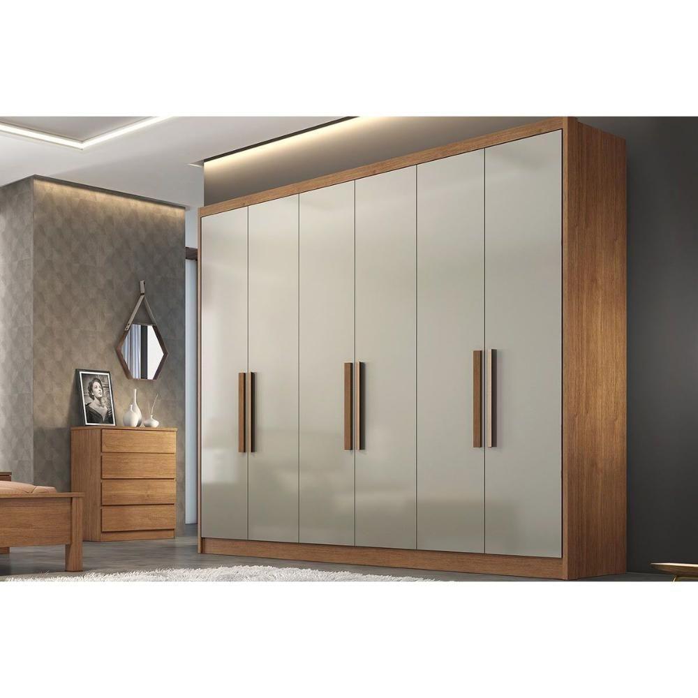 Guarda Roupa Casal 6 Portas E 4 Gavetas Rizon/linea Plus Cumaru/fendi 25 - Novo Horizonte - 1