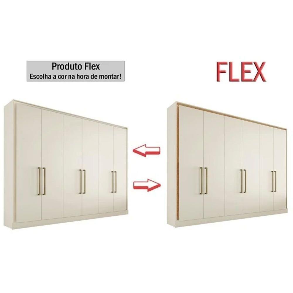 Guarda Roupa Casal 6 Portas E 6 Gavetas Argos Off White - Europa - 2