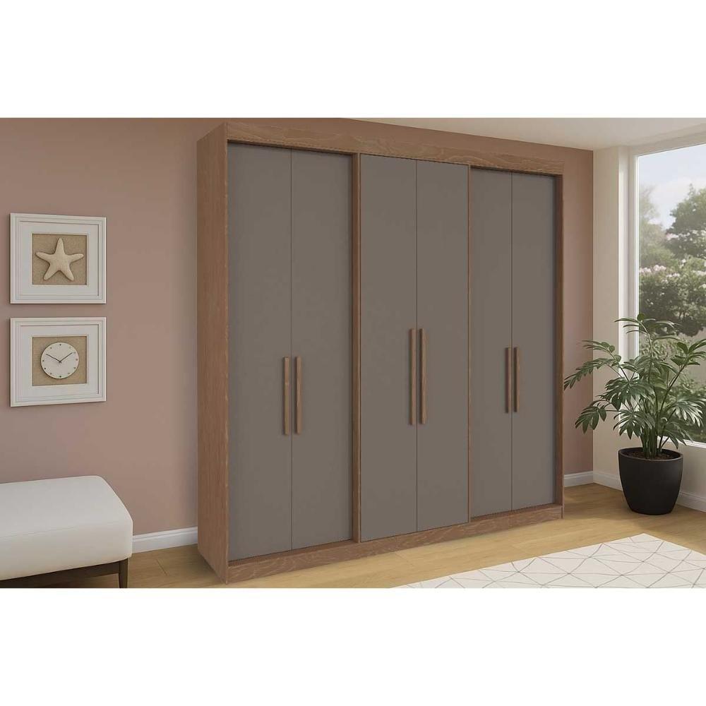 Guarda Roupa Casal 6 Portas E 4 Gavetas Ph 18041 Carvalho/fendi - Herval - 1