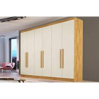 Guarda Roupa Casal 6 Portas E 4 Gavetas Oslo Peroba/off White - Europa - 1