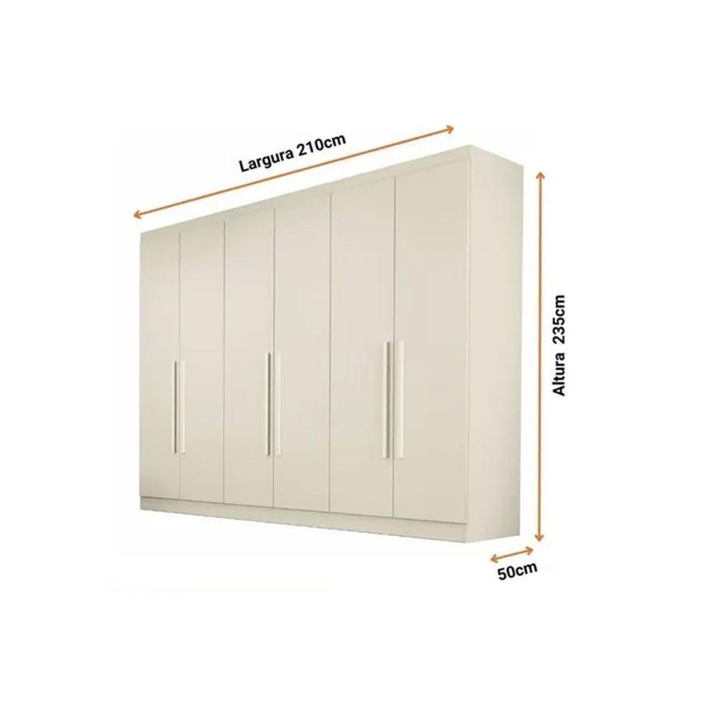 Guarda Roupa Casal 6 Portas E 4 Gavetas Oslo Off White - Europa - 4