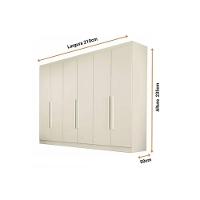 Guarda Roupa Casal 6 Portas E 4 Gavetas Oslo Braúna/off White - Europa - 4