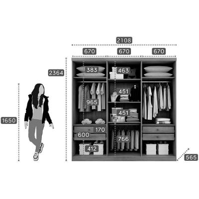 Guarda Roupa Casal New Vértice-Messina 6 Portas de Bater 4 Gavetas Messina Neve