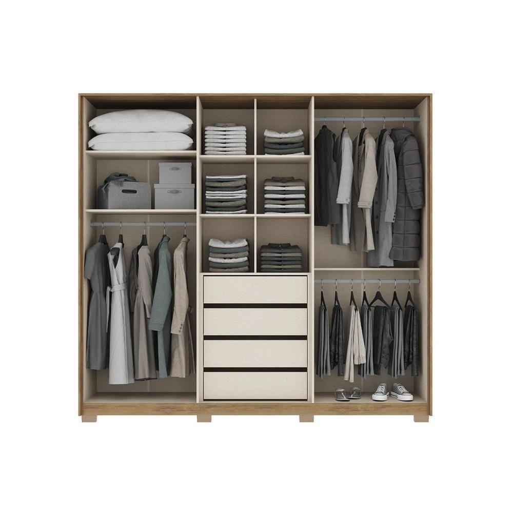 Guarda Roupa Casal 6 Portas E 4 Gavetas Everest 1178 Flex Freijo Ou Freijo C/ Avela - Carraro - 4