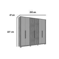 Guarda Roupa Casal 6 Portas E 4 Gavetas Everest 1178 Flex Freijo Ou Freijo C/ Avela - Carraro - 3