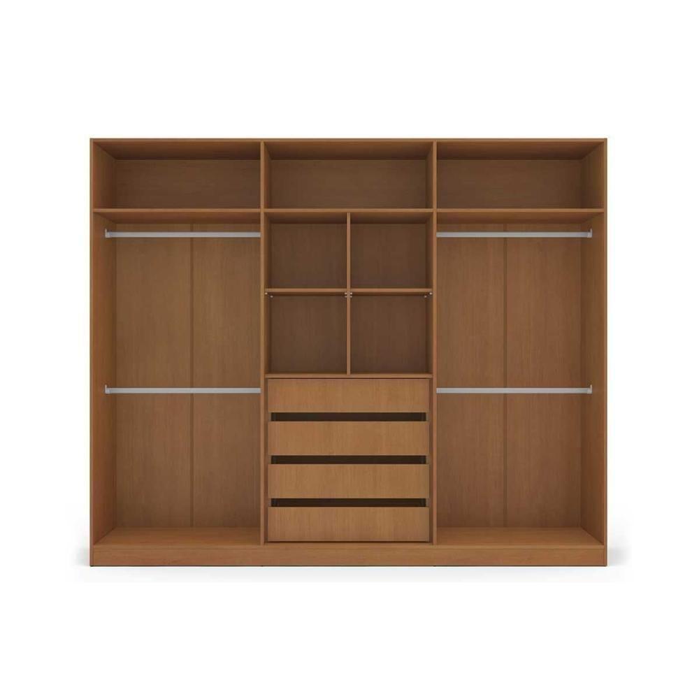 Guarda Roupa Casal 6 Portas E 4 Gavetas Lisboa Branco/azul - Politorno - 3