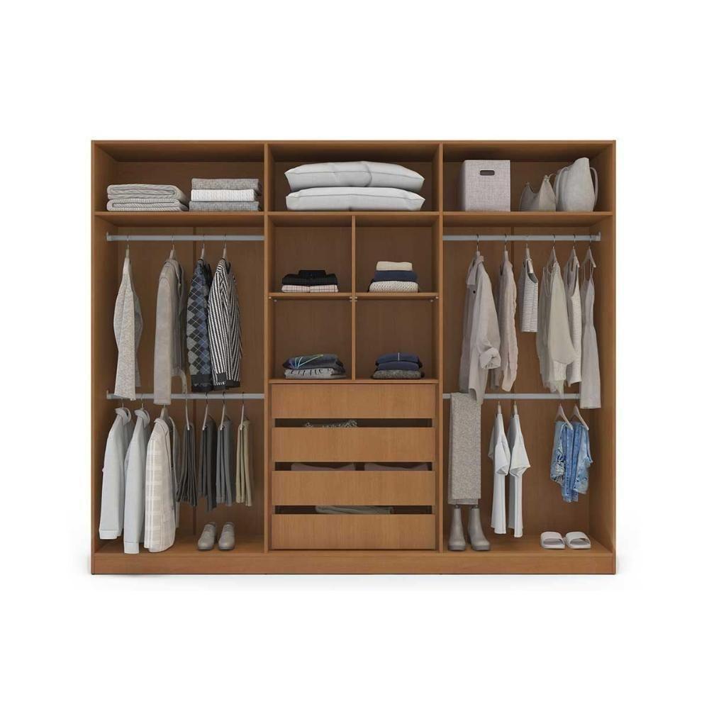 Guarda Roupa Casal 6 Portas E 4 Gavetas Lisboa Branco/azul - Politorno - 4