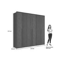 Guarda Roupa Casal 6 Portas E 4 Gavetas Coimbra Jatoba/areia - Santos Andirá - 5