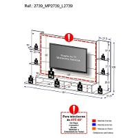 Painel Tv até 60" com Prateleiras de Vidro Braga Multimóveis - 6