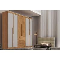 Guarda Roupa Casal 6 Portas E 4 Gavetas Capri Naturale/off White - Rufato - 1