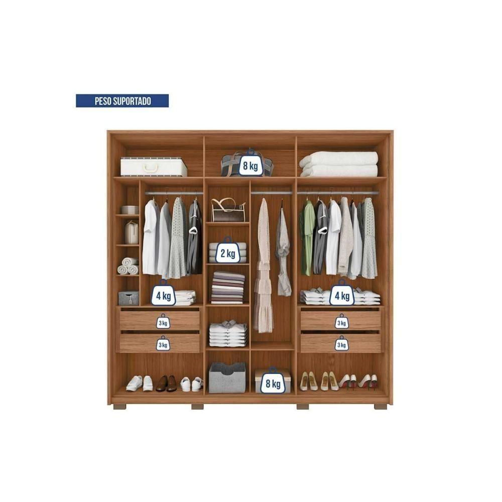 Guarda Roupa Casal 6 Portas E 4 Gavetas Cleo Freijo/off White Mr - Caemmun - 3