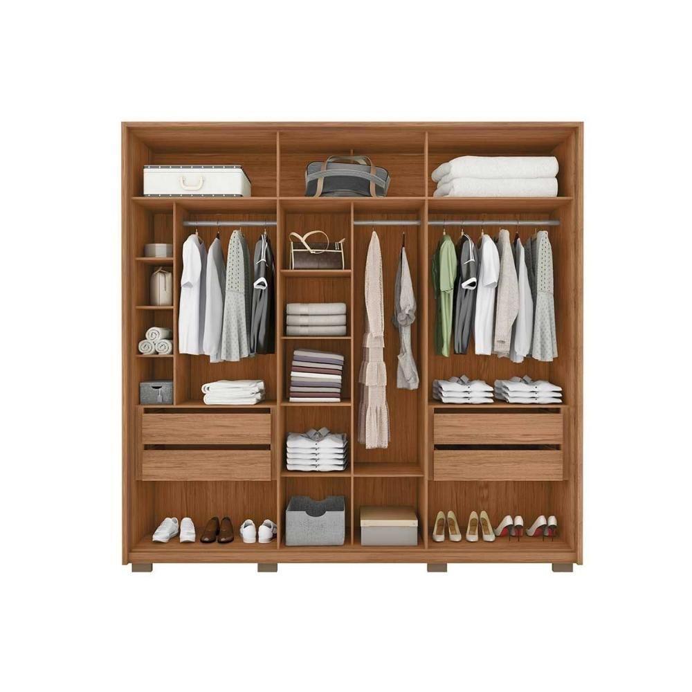 Guarda Roupa Casal 6 Portas E 4 Gavetas Cleo Freijo/off White Mr - Caemmun - 4