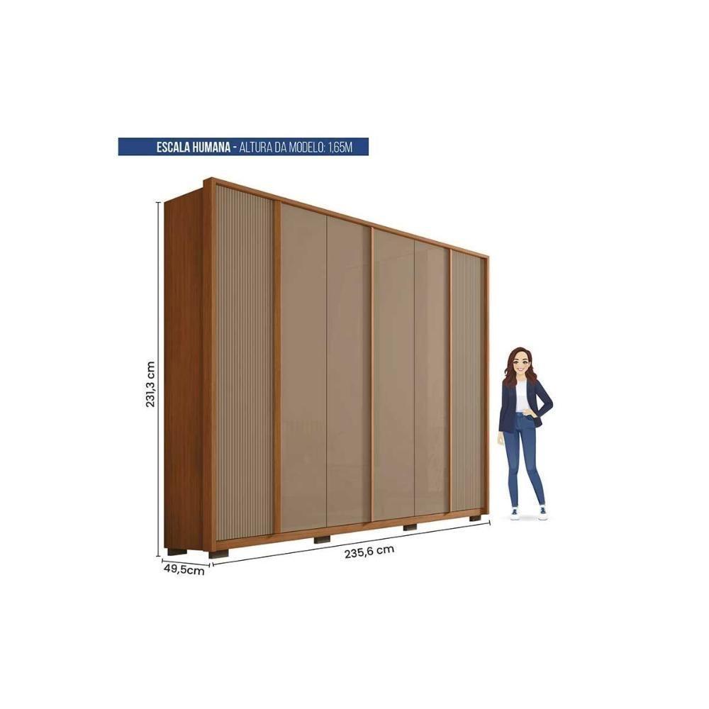 Guarda Roupa Casal 6 Portas E 4 Gavetas Cleo Freijo/off White Mr - Caemmun - 6