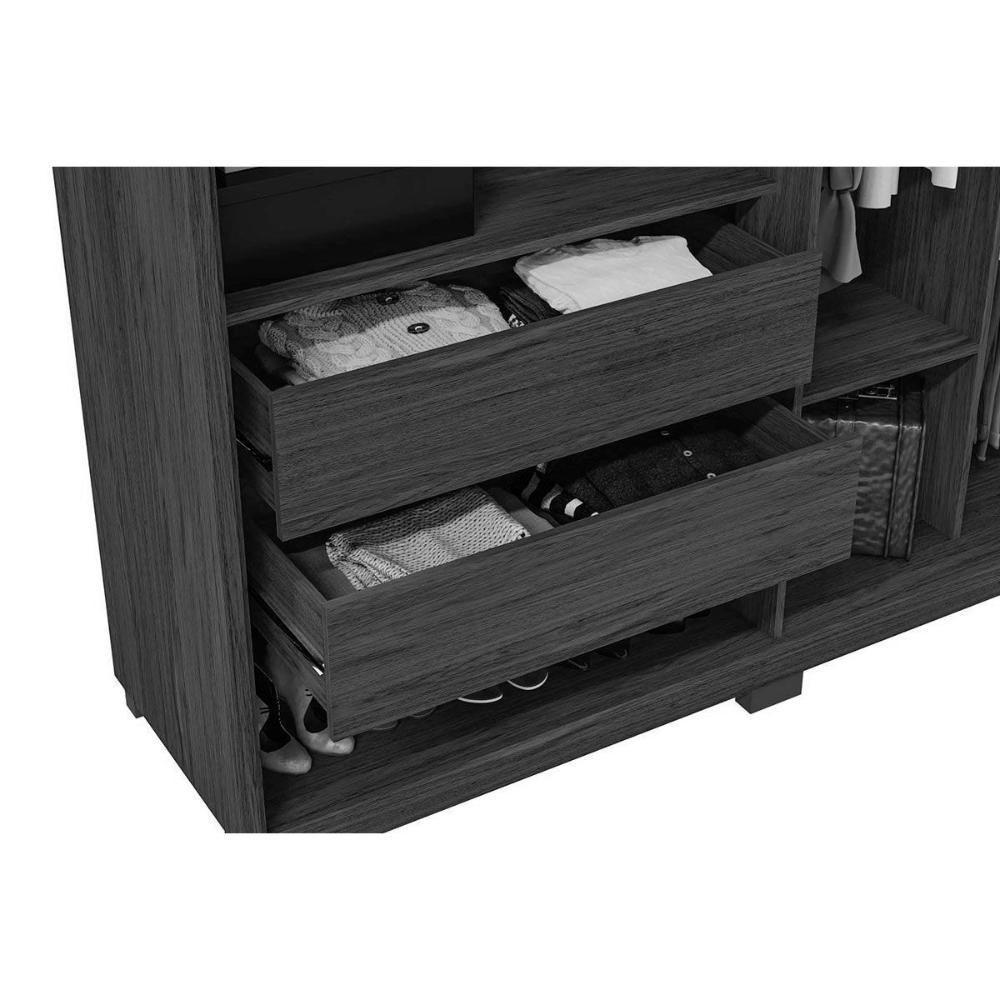 Guarda Roupa Casal 6 Portas E 4 Gavetas C/ Vidro Reflecta Reflex Freijo - Caemmun - 4