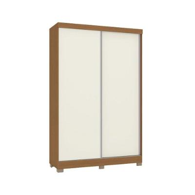 Guarda Roupa Solteiro 2 Portas De Correr E 2 Gavetas C/ Pés Cb02n571 Flex Canela/canela Ou Off White - Kappesberg