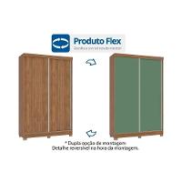 Guarda Roupa Solteiro 2 Portas De Correr E 2 Gavetas C/ Pés Cb02n571 Flex Canela/canela Ou Off White - Kappesberg