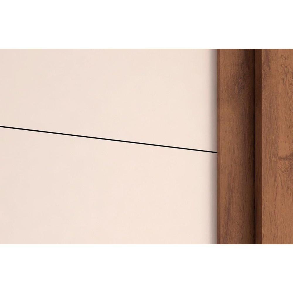 Guarda Roupa Solteiro 2 Portas De Correr E 2 Gavetas C/ Espelho Helena Flex Nature/nature Ou Off White - Acp - 3