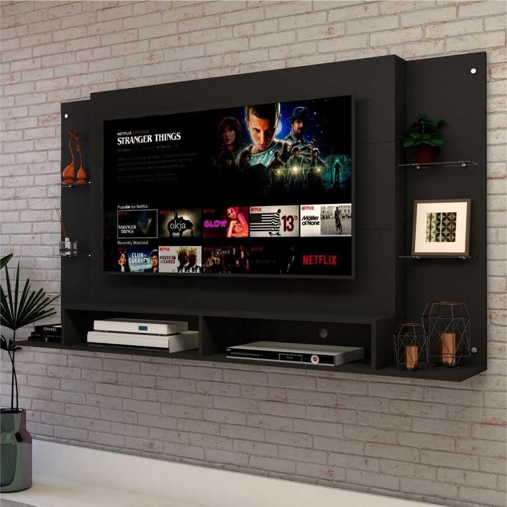 Painel Tv até 60" com Prateleiras de Vidro Braga Multimóveis - 4