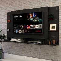 Painel Tv até 60" com Prateleiras de Vidro Braga Multimóveis