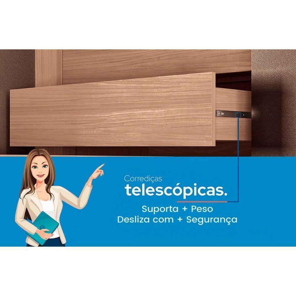 Guarda Roupa Solteiro 2 Portas De Correr (1 C/ Espelho) E 4 Gavetas C/ Pés Volpe Wood/terracota - Santos Andirá - 2