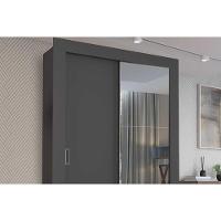 Guarda Roupa Solteiro 2 Portas De Correr (1 C/ Espelho) Ph 1728 Grafite - Herval - 8