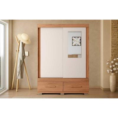 Guarda Roupa Solteiro Sereno 2 Portas de Correr 2 Gavetas off White Caemmun