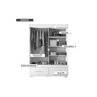 Guarda Roupa Solteiro 2 Portas De Correr (1 C/ Espelho) E 2 Gavetas Sereno Freijo/off White - Caemmun - 2