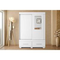 Guarda Roupa Solteiro 2 Portas De Correr (1 C/ Espelho) E 2 Gavetas Sereno Branco - Caemmun - 1