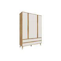 Guarda Roupa Infantil C/ 4 Portas E 4 Gavetas Théo Off White/amendoa - Peroba - 1