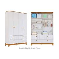 Guarda Roupa Infantil C/ 4 Portas E 4 Gavetas Biscoito Off White/nature - Permóbili Baby - 3