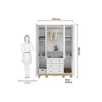 Guarda Roupa Infantil C/ 4 Portas E 3 Gavetas Júnior Branco/amendoa - Peroba