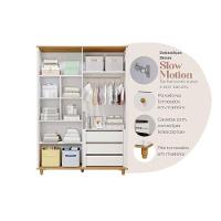 Guarda Roupa Infantil C/ 4 Portas (2 Ripadas) Cupcake Off White/nature - Permóbili Baby - 2