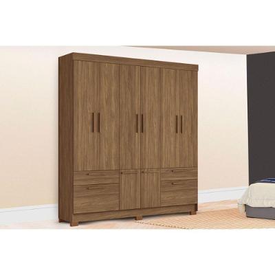 Guarda Roupa Casal Curitiba 8.4 8 Portas de Bater 4 Gavetas Jatobá Santos Andirá
