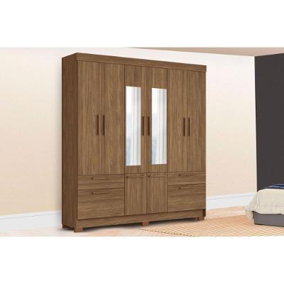 Guarda Roupa Casal Curitiba 8.4 8 Portas de Bater 4 Gavetas Blush Jatobá