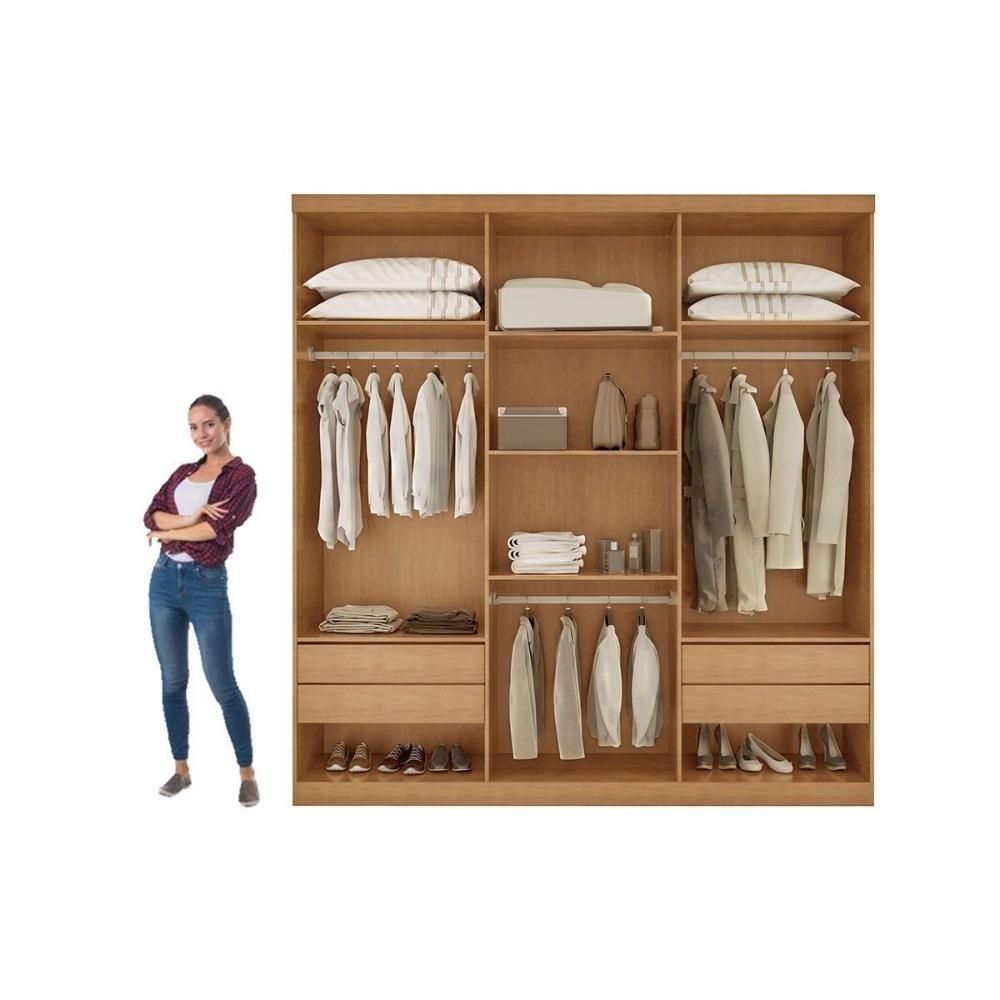 Guarda Roupa Casal 6 Portas Ripadas E 4 Gavetas Denver Premium Naturale - Rufato - 2
