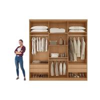 Guarda Roupa Casal 6 Portas Ripadas E 4 Gavetas Denver Premium Naturale - Rufato - 2