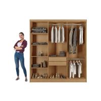 Guarda Roupa Casal 6 Portas Ripadas E 2 Gavetas Cairo Premium Naturale - Rufato - 3