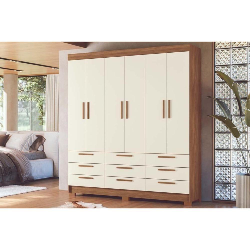 Guarda Roupa Casal 6 Portas E 9 Gavetas C/ Pés Colombo 6.9 Jatobá - Santos Andirá - 5